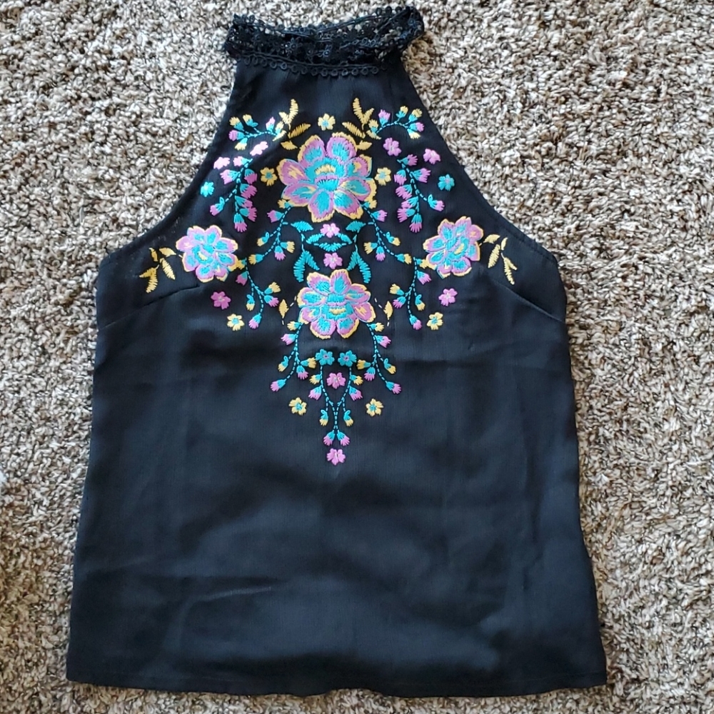 Black floral top